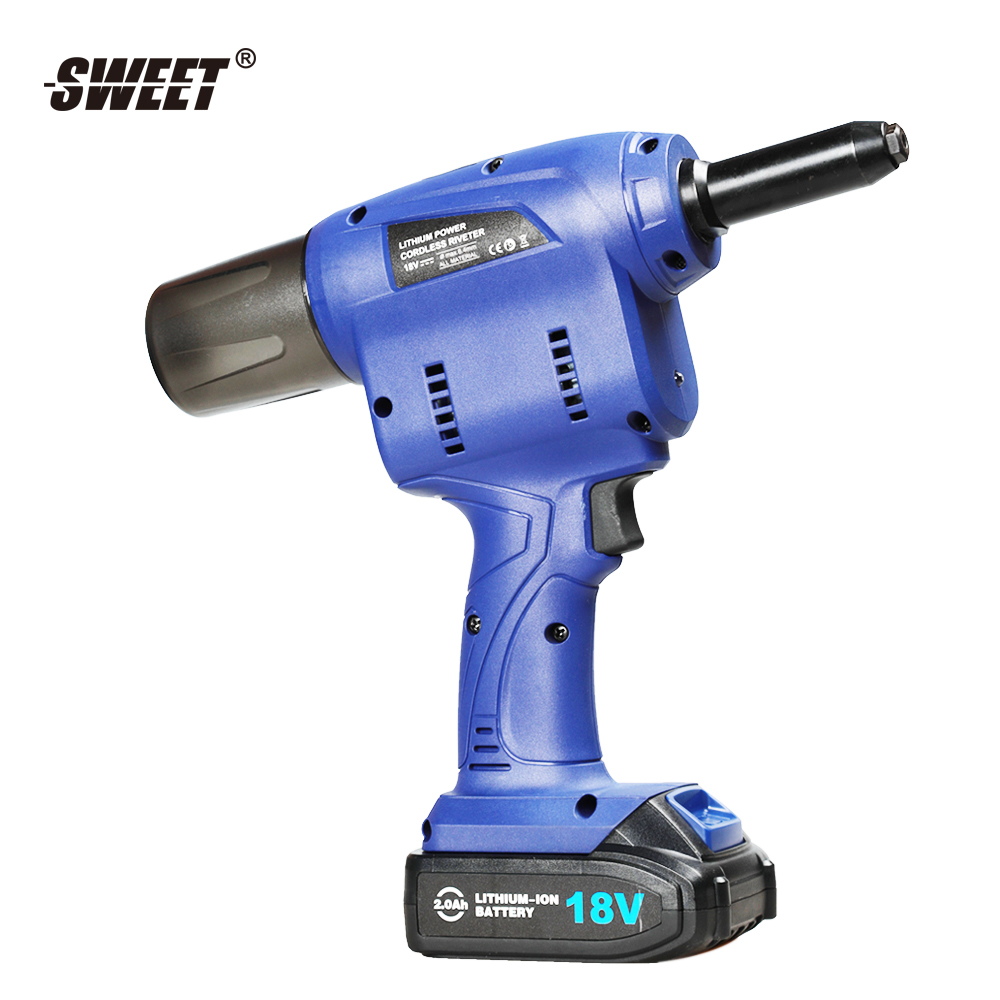 SWT-E6000 professional 18V li-ion cordless electric rivet gun li battery riveter tool