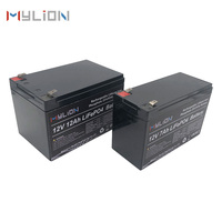 Mylion 12V 12Ah LiFePo4 Batterie pour la pêche sous la glace Détecteur de poissons UPS Stockage d'énergie de secours Véhicules électriques et plus encore