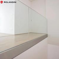 Kit de système de garde-corps en verre moderne sur mesure pour installation extérieure, avec design sans cadre, pour escaliers et balcons