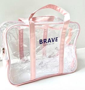 Bolsa de Mano Extra Grande Transparente de PVC, Bolsa de Maquillaje Impermeable con Cierre de Cremallera para Artículos de Tocador - Product Image 3