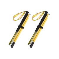 Bâton de randonnée pliable portable en fibre de carbone légère avec cordon élastique interne et poignée antidérapante pour les excursions en plein air