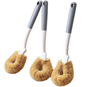 Cepillos de baño de plástico antiadherentes de mango largo, cepillo de cocina de descontaminación doméstica para sartén de aceite, limpieza de ollas, depuradores antiadherentes - Product Image 5