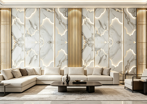 <span class=keywords><strong>Papier</strong></span> <span class=keywords><strong>peint</strong></span> auto-adhésif personnalisé à motif marbre, motif grille en grain de bois 3D, autocollant mural pour fond de télévision à la maison - Product Image 5