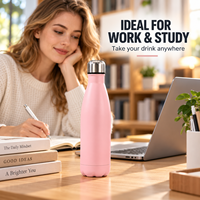 Bouteille d'eau sport isotherme sous vide, grande capacité, design bouteille Coca-Cola, gobelet en acier inoxydable, édition de luxe multifonction