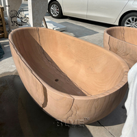 BLVE Luxueux Élégant Autoportant Baignoire Surface Solide Pierre Naturelle Granit Marbre Bois Texture Baignoire