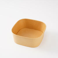 Boîte à salade jetable en papier kraft à compartiment unique, coins arrondis, avec couvercle PET, idéale pour les bars et les pique-niques (Shandong)