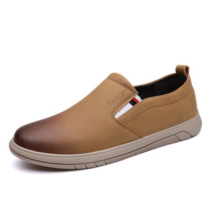 รองเท้าโลฟเฟอร์แบบสวมสำหรับผู้ชาย หนังสีน้ำตาลอมเหลือง พื้นนุ่ม รองเท้าลำลองสไตล์ธุรกิจ สำหรับฤดูใบไม้ผลิและฤดูใบไม้ร่วง เหมาะสำหรับวัยรุ่น - Product Image 5