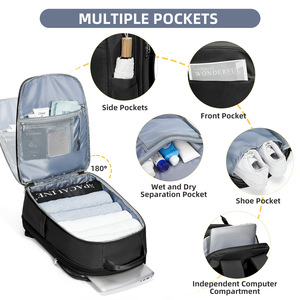 Expandable <b>Backpack</b> <b>Large</b> Capacity Nylon 16 Inch Laptop Bag Business Travel Unisex Solid Color - Product Image 4