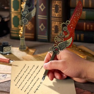 Juego de Bolígrafo y Cuaderno Retro Literario con Ancho de Escritura de 0.5 mm, Tinta Azul/Negra para Escribir en el Diario y Tomar Notas - Product Image 4