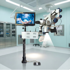 Microscope chirurgical dentaire binoculaire avec tête inclinable à 180° °   Système optique incliné, zoom continu, grossissement 20x. - Product Image 1