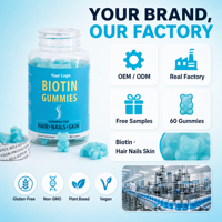 Gummies à la biotine pour cheveux, peau et ongles pour femmes, soutien beauté, soin des cheveux, renforcement des ongles, nutrition de la peau, vente en gros, logo personnalisé