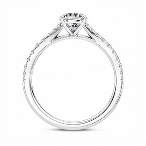 Modern Round and Pear Lab Grown Diamond Two Stone <b>Ring</b> with 0.25 Carat Round and 1.00 Carat Pear in 925 Sterling Silver 10K 14K - Product Image 3
