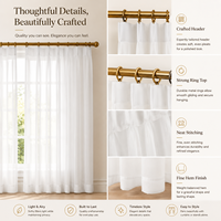 Rideaux à œillets unis en polyester, transparents, de luxe, modernes, toutes saisons, adaptés aux animaux domestiques, pour salon et chambre à coucher