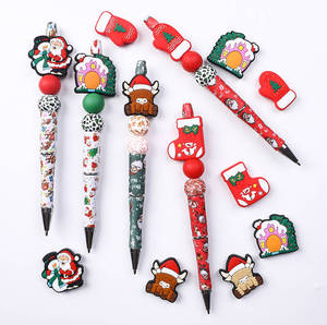 2024 natale Stock per bambini cartone animato Babbo Natale & pupazzo di neve Silicone perline dentali all'ingrosso acrilico plastica e Lucite perline - Product Image 3
