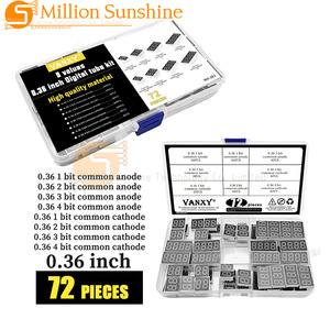 72 pccs 0.36in नेतृत्व डिजिटल डिस्प्ले किट 8 मान 1/<span class=keywords><strong>2</strong></span>/<span class=keywords><strong>3</strong></span>/4 अंक लाल आम एनोड कैथोड के लिए - Product Image 1