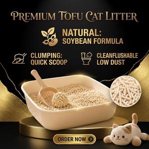 Litière pour chat en tofu biodégradable et écologique de 5 kg avec contrôle puissant des odeurs, agglomération rapide, faible émission de poussière, granulés pour les foyers multi-chats - Product Image 1