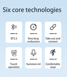 X27 headphone nirkabel, klip telinga, headphone konduksi tulang dengan tampilan tempat pengisian kontrol sentuh - Product Image 6
