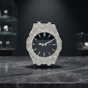 Reloj Digital de Lujo para Mujer con Incrustaciones de Diamantes, Caja de 42 mm, Esfera de Cristal, Correa de Acero Inoxidable, Cierre de Mariposa, Resistente al Agua 10 Bar - Product Image 3