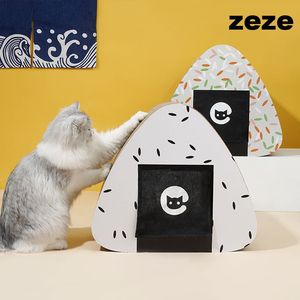 Zeze กระดาษแข็งขีดข่วนลายแมว,กล่องลับเล็บลูกบอลสามเหลี่ยมกล่องกระดาษลูกฟูกสำหรับสัตว์เลี้ยงในครัวเรือน - Product Image 3