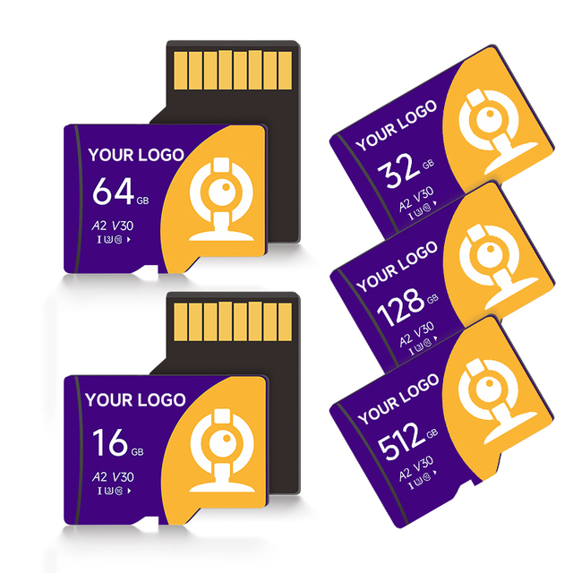 Direct From Factory OEM/ODM Custom Logo Memory Card 32GB 64GB 128GB High Speed TF Card for Surveillance Cameras and Dash Cam