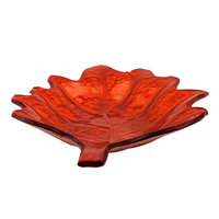 Assiette en verre en forme de feuille d'érable assiette à salade de personnalité créative domestique assiette de rangement de vaisselle de fruits scandinave
