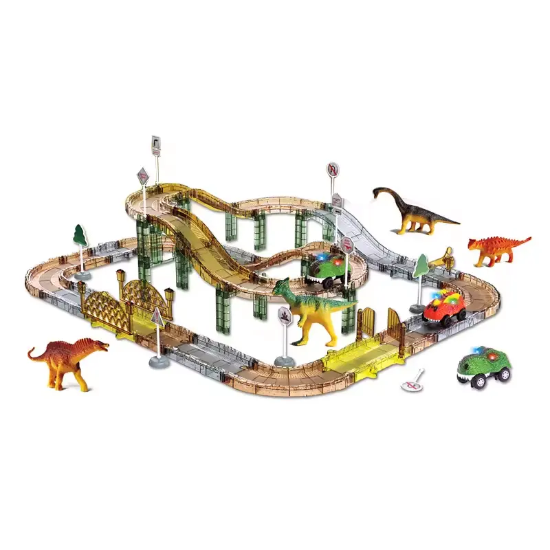 Dinosaur Educational Toy Dinosaur Parking Building Track Cars Toy For Kids