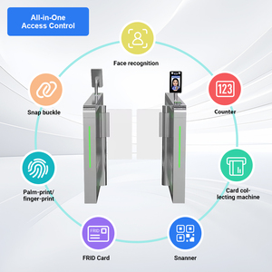 Cửa quay dòng chảy hai chiều xây dựng bền bằng thép không gỉ cổng tốc độ truy cập tự động để kiểm soát an ninh giao thông cao - Product Image 3