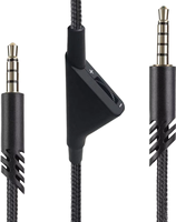 Cable de Audio Estéreo de Repuesto para Auriculares de Juego, Cable Auxiliar de 3.5mm, Cobre Libre de Oxígeno, 2 Metros, Control de Volumen en Línea, Interruptor de Silencio