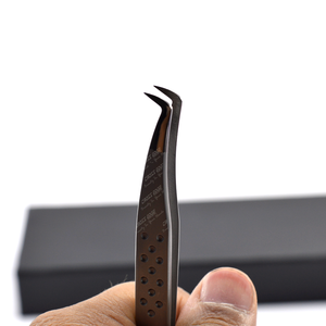 Pinza de acero inoxidable de precisión profesional, Mega Puntas curvadas en ángulo, de amarre plano, pinzas de pestañas, agarre final y precisión - Product Image 6