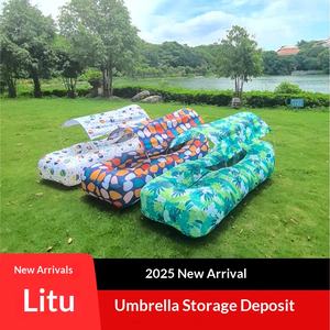 Lit gonflable amphibie de plein air avec pare-soleil, canapé-lit paresseux en polyester, vente en gros en Chine - Product Image 5