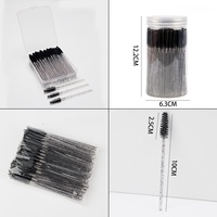 50pcs Jetable Micro Mascara Spoolie Cils Peigne Mini Brosse À Sourcils Mousse Nettoyant Cils Baguette