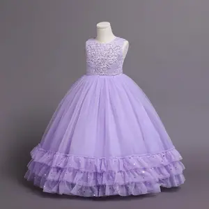 XR026 Новое поступление, детское модное платье, 10 лет, для маленьких девочек, кружевное, на день рождения, платье для выпускного вечера