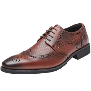 Zapatos de Vestir y Oxford de Lujo para Hombre 2026, Diseño Brogue, Cuero Genuino de Primera Capa, Estilo Derby Formal - Product Image 1