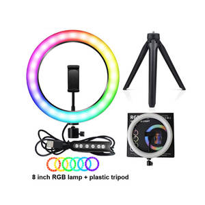 RGB светодиодная кольцевая лампа для селфи со штативом, яркая кольцевая лампа с регулировкой яркости с пультом дистанционного управления для TikTok Youtube Vlog - Product Image 4