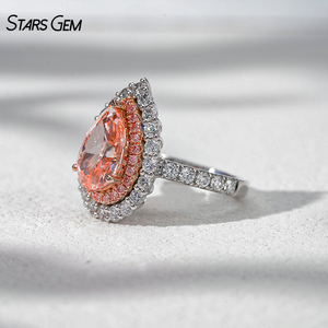 แหวนหมั้นเพชรสำหรับห้องปฏิบัติการสีชมพูของ Starsgem ทำจากทองเคหรูหราได้รับการรับรองว่าเป็น4.0ct หรูหรา - Product Image 2