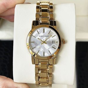 Montre-bracelet classique pour femme, élégante, légère, de luxe, étanche, à quartz, avec chaîne dorée - Product Image 6