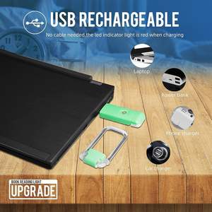 Lampe de lecture LED rechargeable USB en gros, mini, luminosité réglable, 4 modes, avec clip, protection oculaire, idéale pour l'heure du coucher - Product Image 6