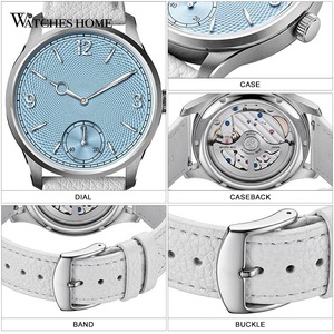 Custom Logo 9015 Automatic Mechanical <b>Watch</b> 38mm 316L Steel Sapphire Small Seconds Ice <b>Blue</b> Dial Business formal <b>Men</b> <b>Watch</b> OEM - Product Image 5