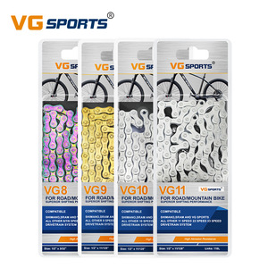VG SPORTS <span class=keywords><strong>Chaîne</strong></span> de vélo de route et de montagne à 8/9/10/11 <span class=keywords><strong>vitesses</strong></span>, non creuse, légère, dorée et éblouissante, avec <span class=keywords><strong>chaîne</strong></span> <span class=keywords><strong>électrique</strong></span> en nickel argenté - Product Image 2