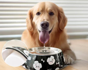 Mangkuk melamin kustom baja tahan karat mangkuk bundar tunggal makanan anjing cetak untuk kucing dan anjing - Product Image 4