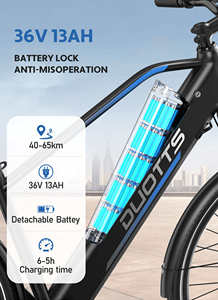 Vélo électrique urbain DUOTTS C29 Lite, autonomie 65 km, moteur 250 W, pneus 27,5 pouces, <span class=keywords><strong>porte</strong></span>-bagages arrière, pour adultes - Product Image 4