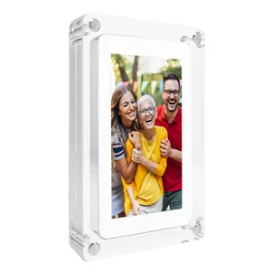 5inch acrylic frame with 8GB memory support photo and video transfer Transparent color