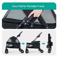 Poussette pour animaux de compagnie, chat, chien, bébé, extérieur, 8 roues, petite, légère, pliable