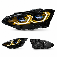 Ensemble de phares LED BK pour BMW Série 4 2020-2026, yeux dorés, DRL Spoon, projecteur laser bicolore, Plug and Play