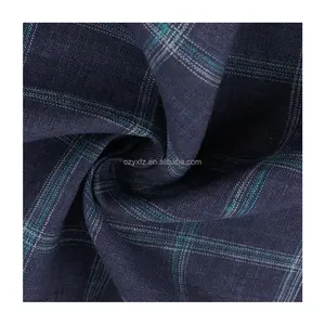 High Quality Plaid 100% Linen Check Style Cloth Fabric