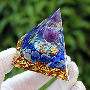 Pirámide de Cristal Kogiya con Bola de Amatista y Lapislázuli, Decoración para el Hogar, Regalo - Product Image 4