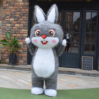 Funtoys Mascotte gonflable en forme de lapin, costume de personnage de dessin animé en peluche, Halloween, Pâques, Noël, personnalisable pour adulte