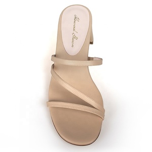 Fábrica al por mayor de encargo de la de las mujeres de la moda de verano de Nappa genuina confort Sexy correa de <span class=keywords><strong>tacón</strong></span> grueso altura media de las mujeres <span class=keywords><strong>sandalias</strong></span> de <span class=keywords><strong>fiesta</strong></span> - Product Image 5