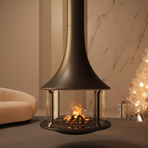 Chimenea Suspendida Independiente con Vista Giratoria de 360 Grados, Simulación de Llama de <span class=keywords><strong>Fuego</strong></span> Real Multicombustible, Estufa Atomizadora - Product Image 4