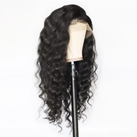 Peluca de encaje frontal de onda suelta profunda, cabello humano con cutícula alineada, sin pegamento, HD, 4x4 13x4, para mujer